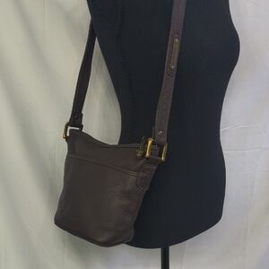 Made In USA Vintage Timberland Brown Leather Crossbody Bag  - Very Rare